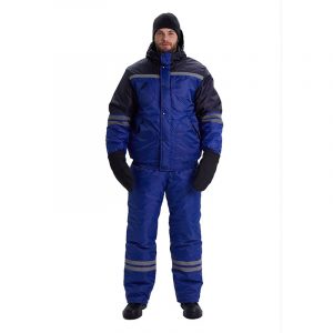 Костюм утепленный "Снег-Север", куртка с п/к, васильковый/темно-синий 